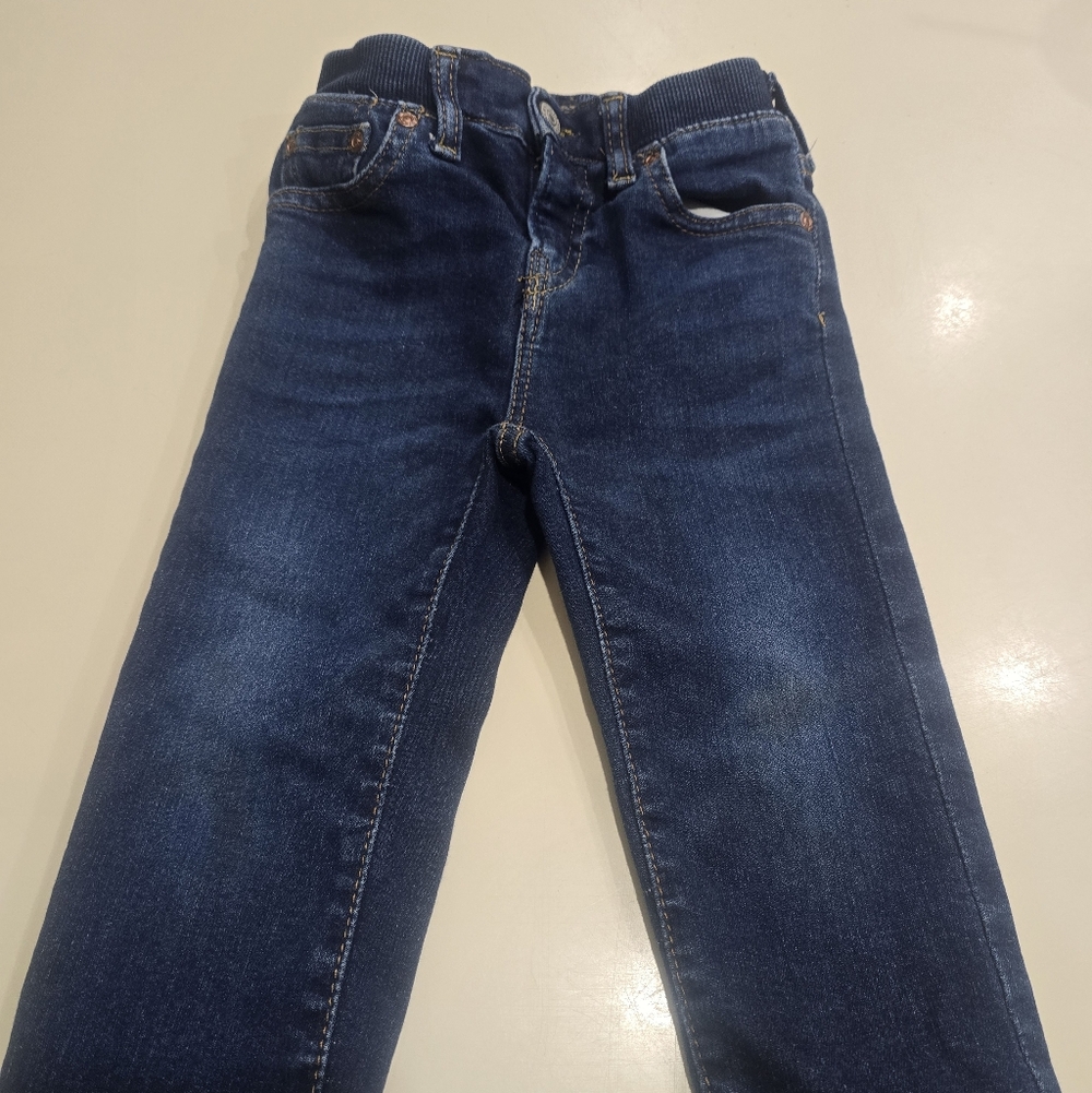 Ralph Lauren Navy Blue Kids Corded Waist Denim Pants